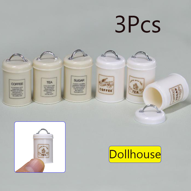 Food Storage Plastic - Maison de poupée Miniature, 3 pièces,