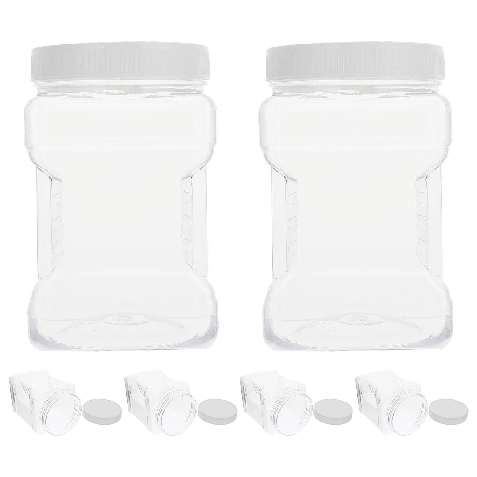 Food Storage Plastic - 6 Pots de Conservation Transparents Carrés