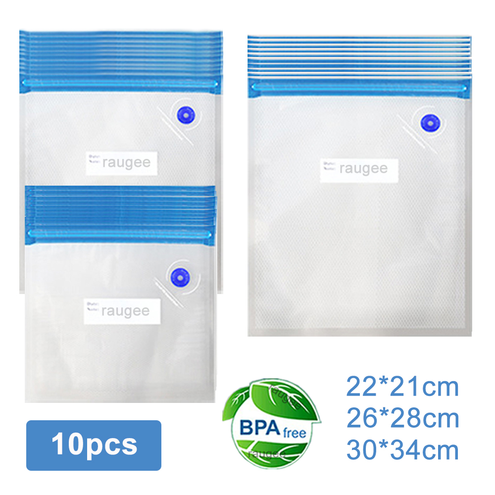 Food Storage Vacuum Seal - Sacs sous vide réutilisables, 10 pièces,