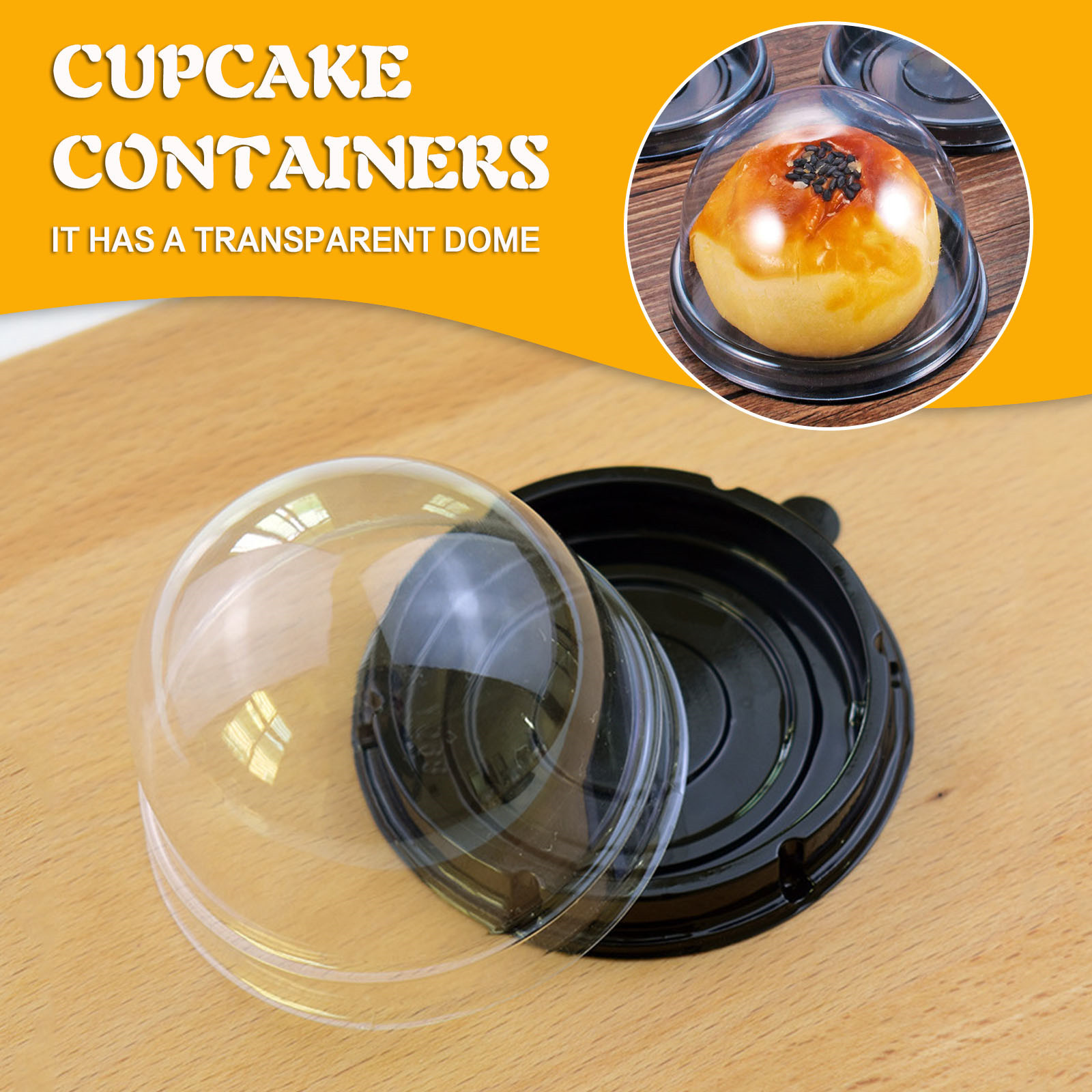 Egg Storage Holder - Boîte à gâteaux ronde en plastique