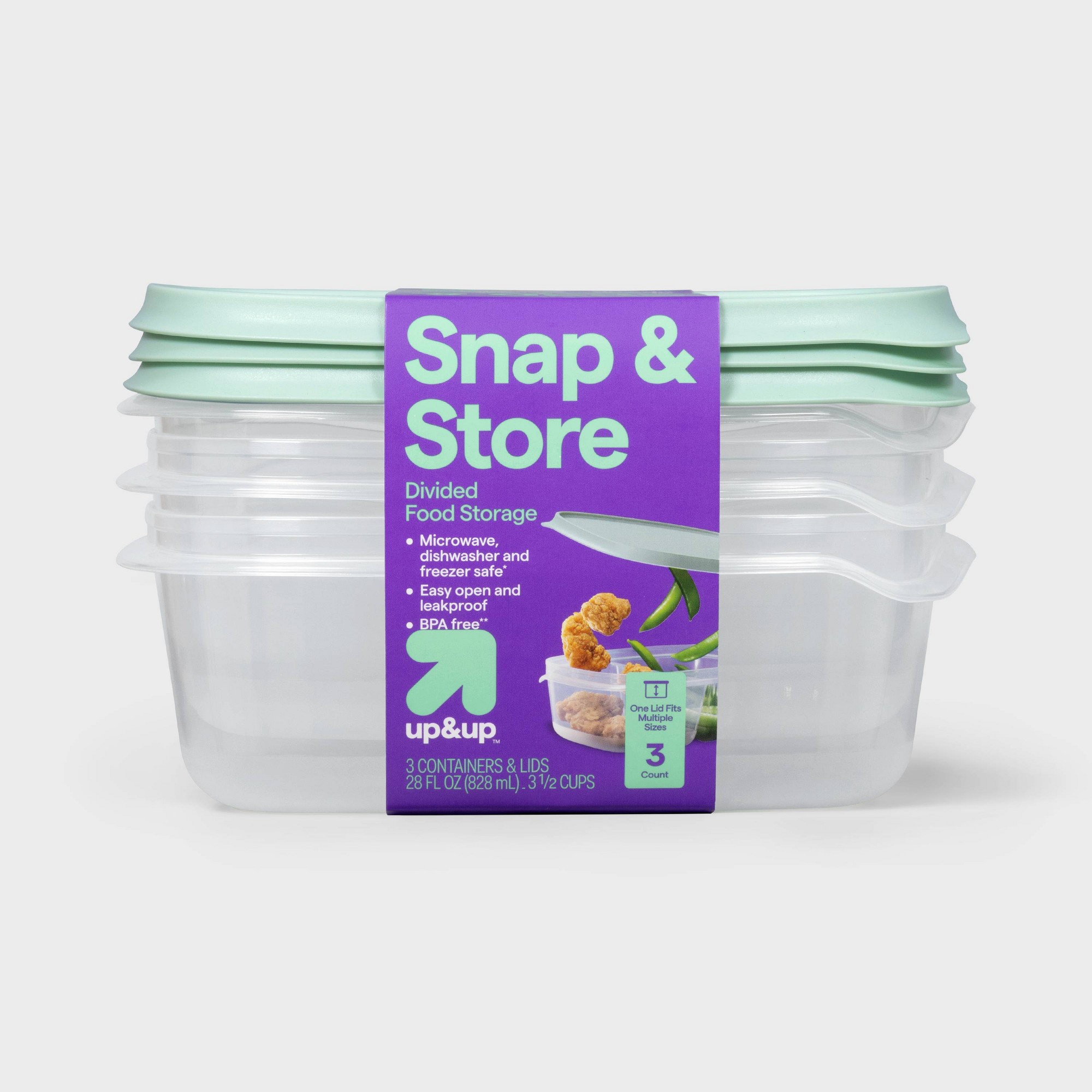 Food Storage Dividers - Boîtes de conservation alimentaire rectangulaires en
