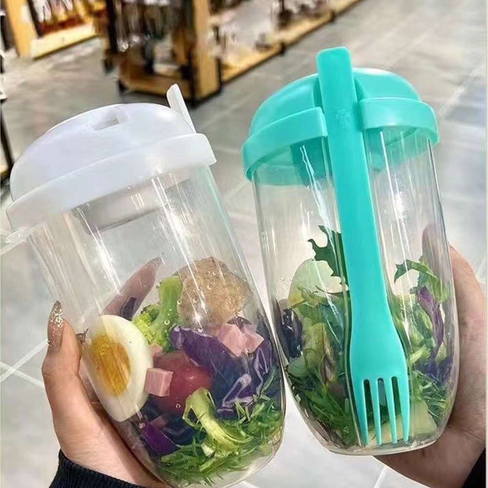 Salad Dressing Bottle - Shaker à salade portable blanc/vert, verre