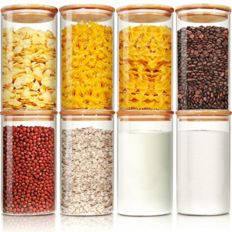 Food Storage Glass Set - Bocaux en verre avec couvercles en