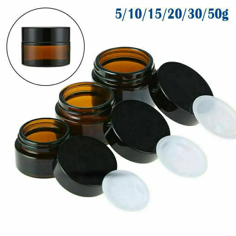 Food Storage Glass Set - Bouteille en verre ambré pour crème