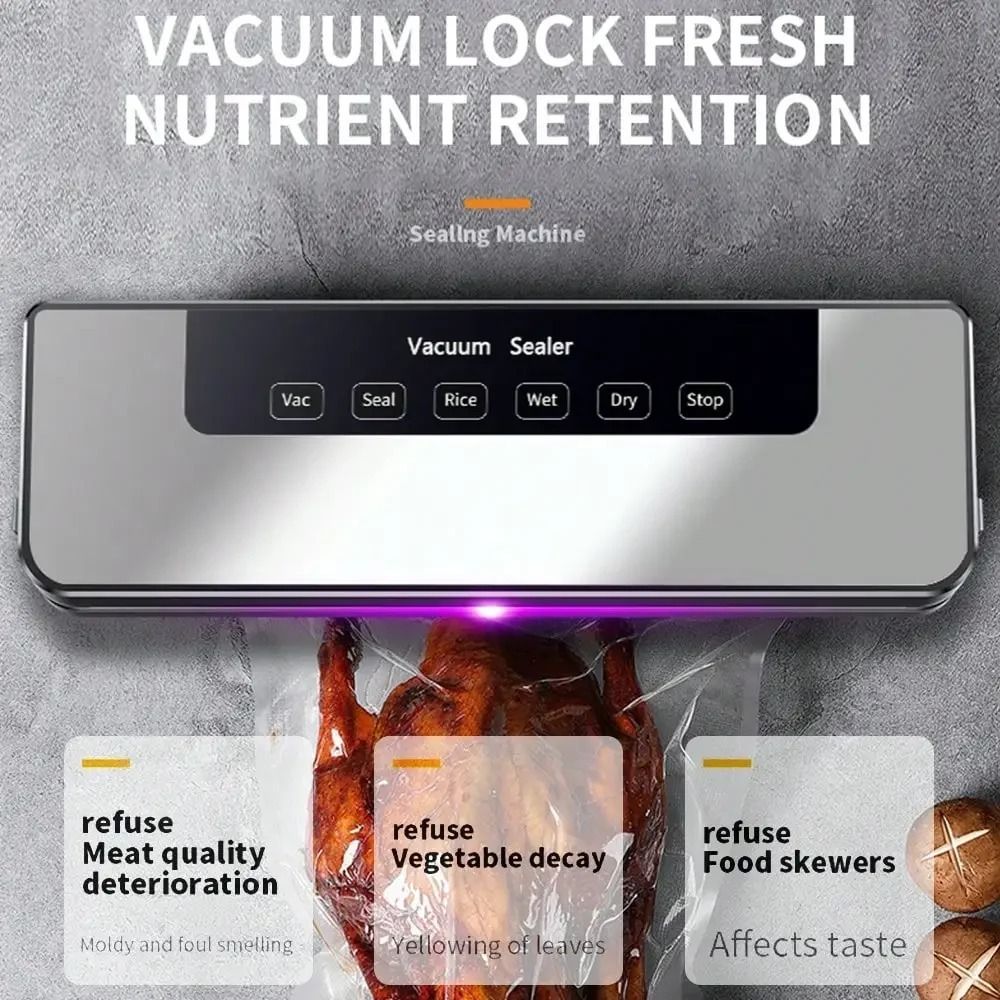 Food Storage Vacuum Seal - Scelleuse sous vide électrique à bouton