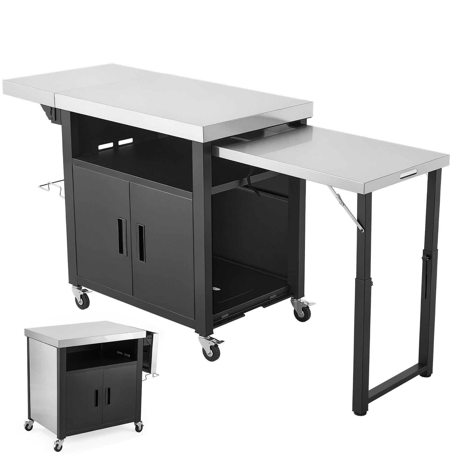 Food Storage Kitchen Cabinet - Chariot de barbecue extérieur avec armoire
