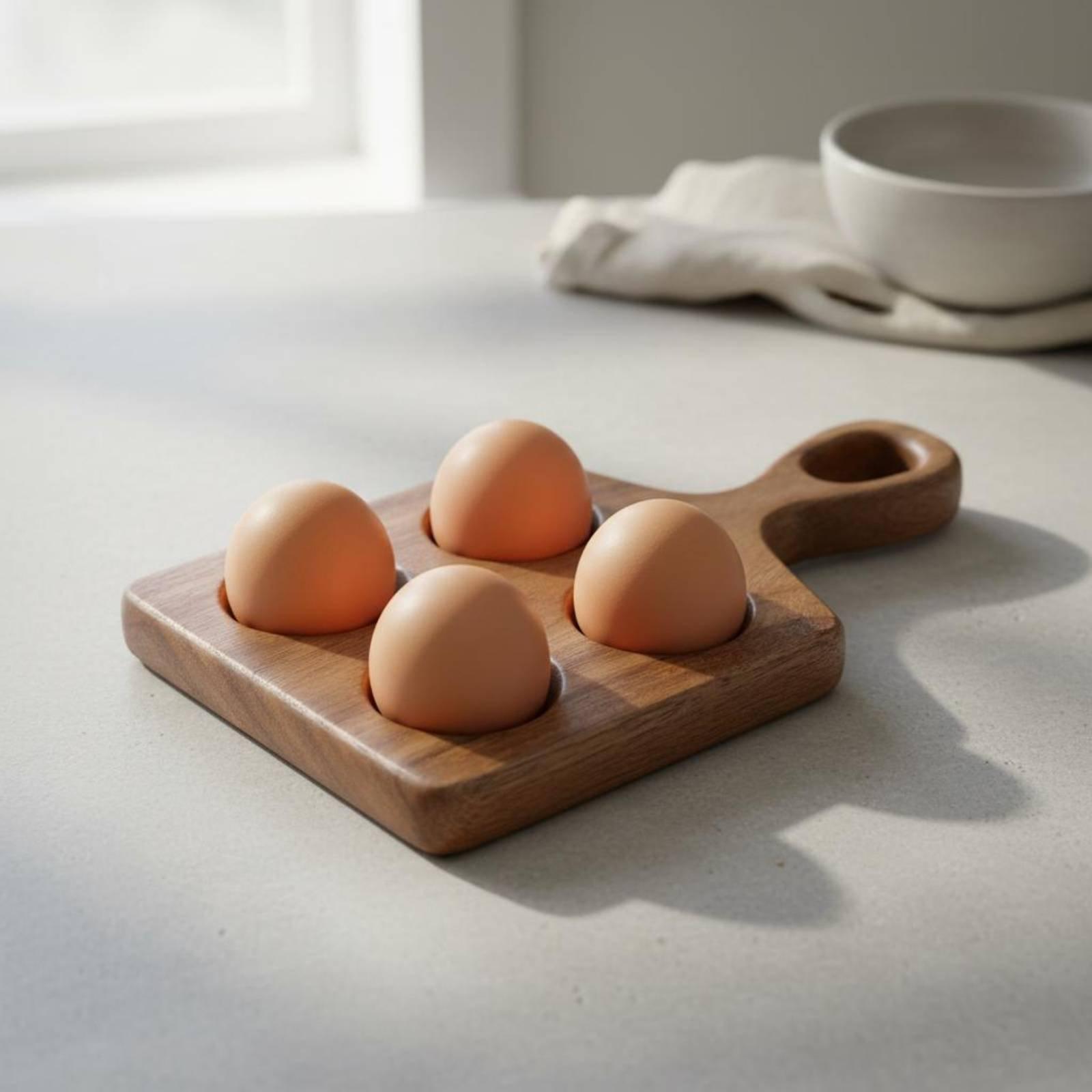 Egg Storage Holder - Plateau à œufs en bois de