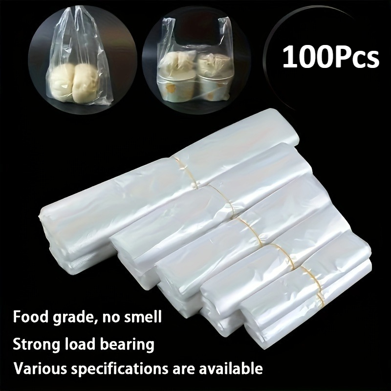 Food Storage Plastic - 100 sacs en plastique transparents jetables