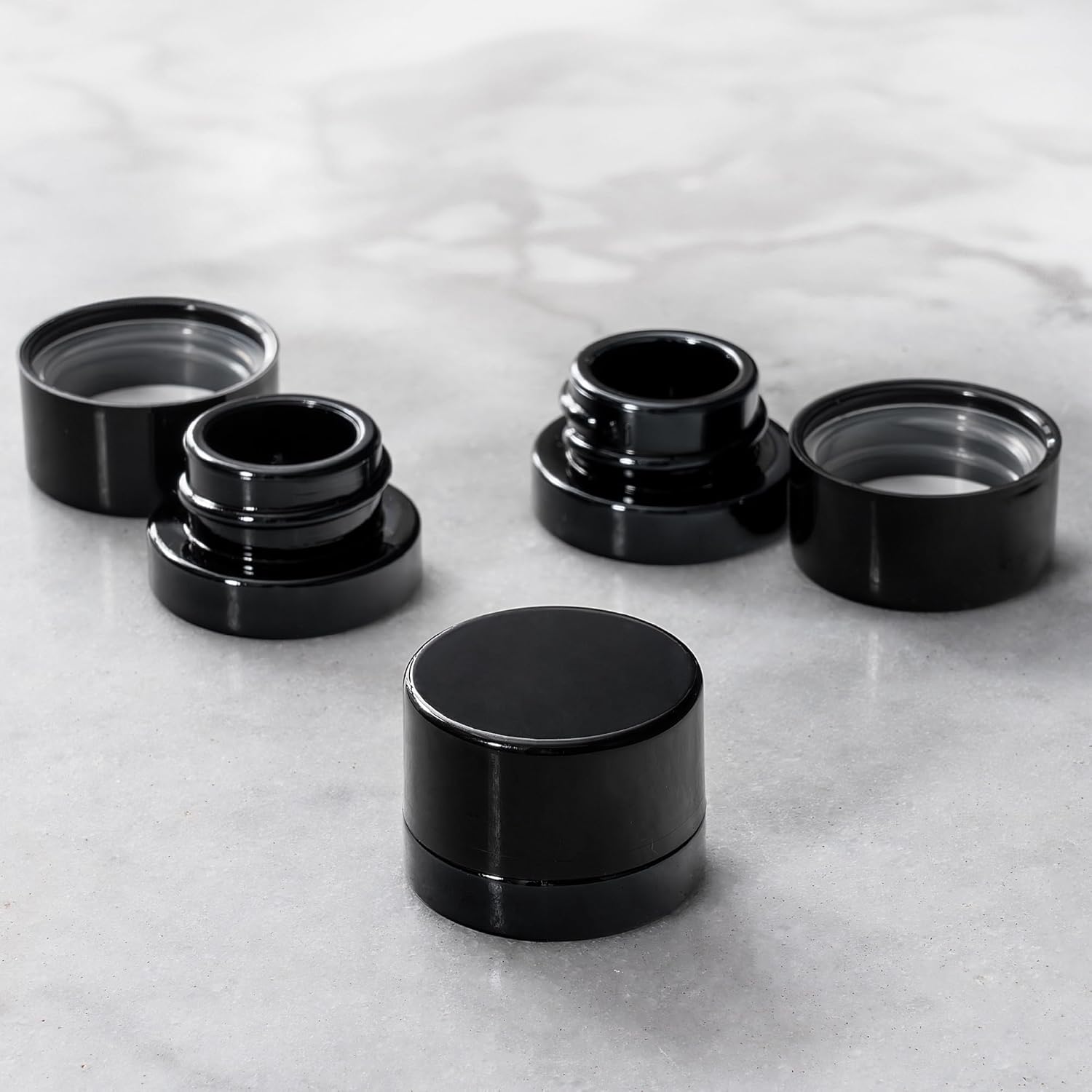 Food Storage Glass Set - Bocaux en verre noir épais de