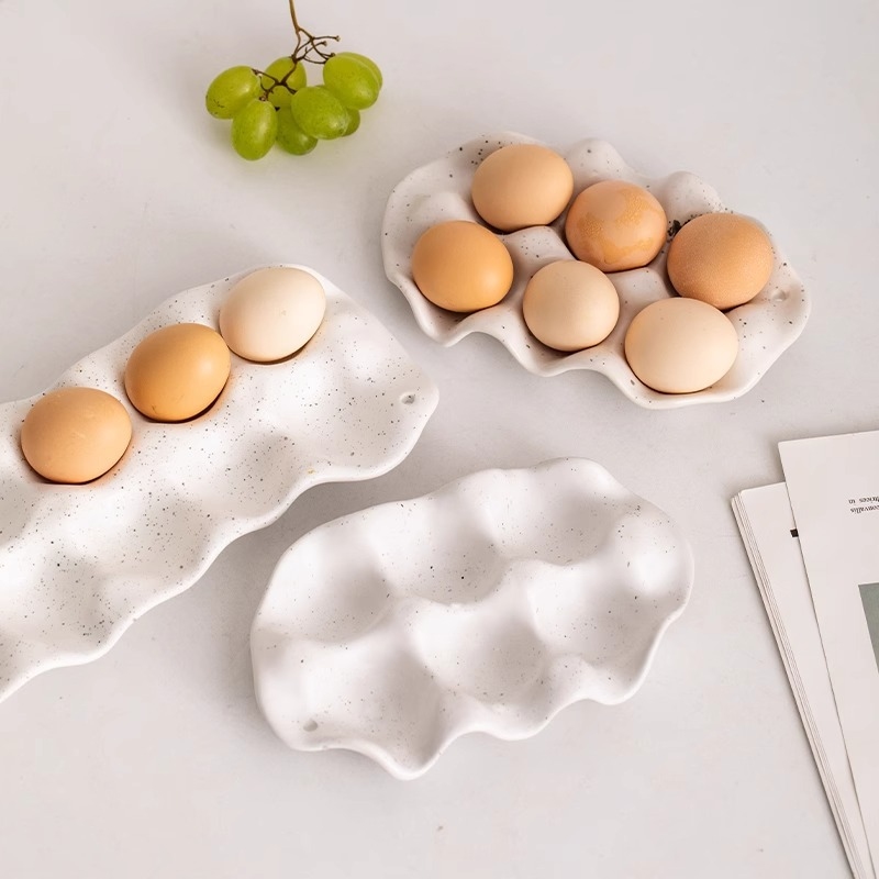 Egg Storage Holder - Porte-œufs en céramique simple pour la