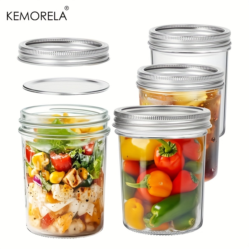 Salad Dressing Bottle - KEMORELA Mason pots 350ML avec couvercles