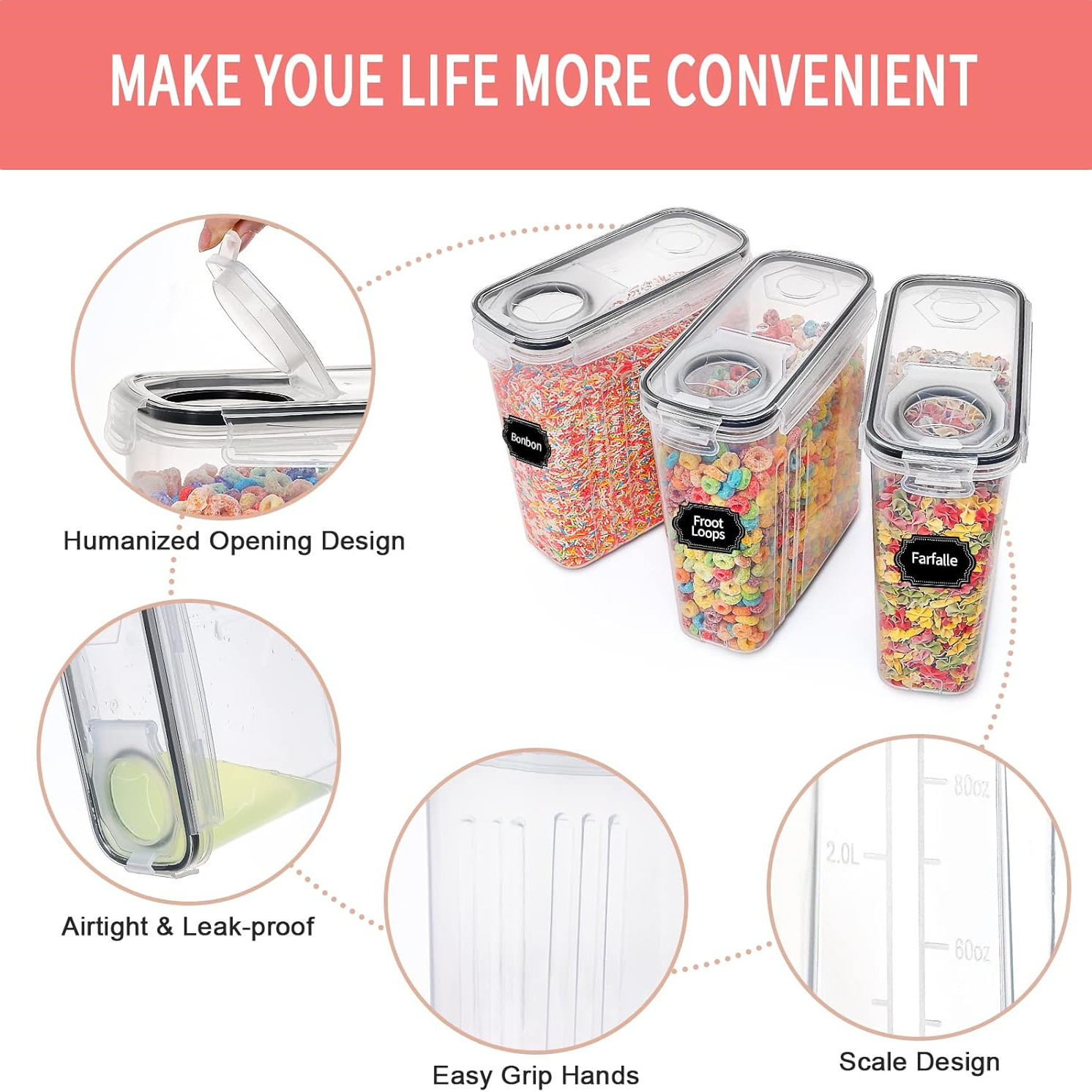 Conteneurs de stockage de céré - Food Storage Acrylic Containers avis et prix