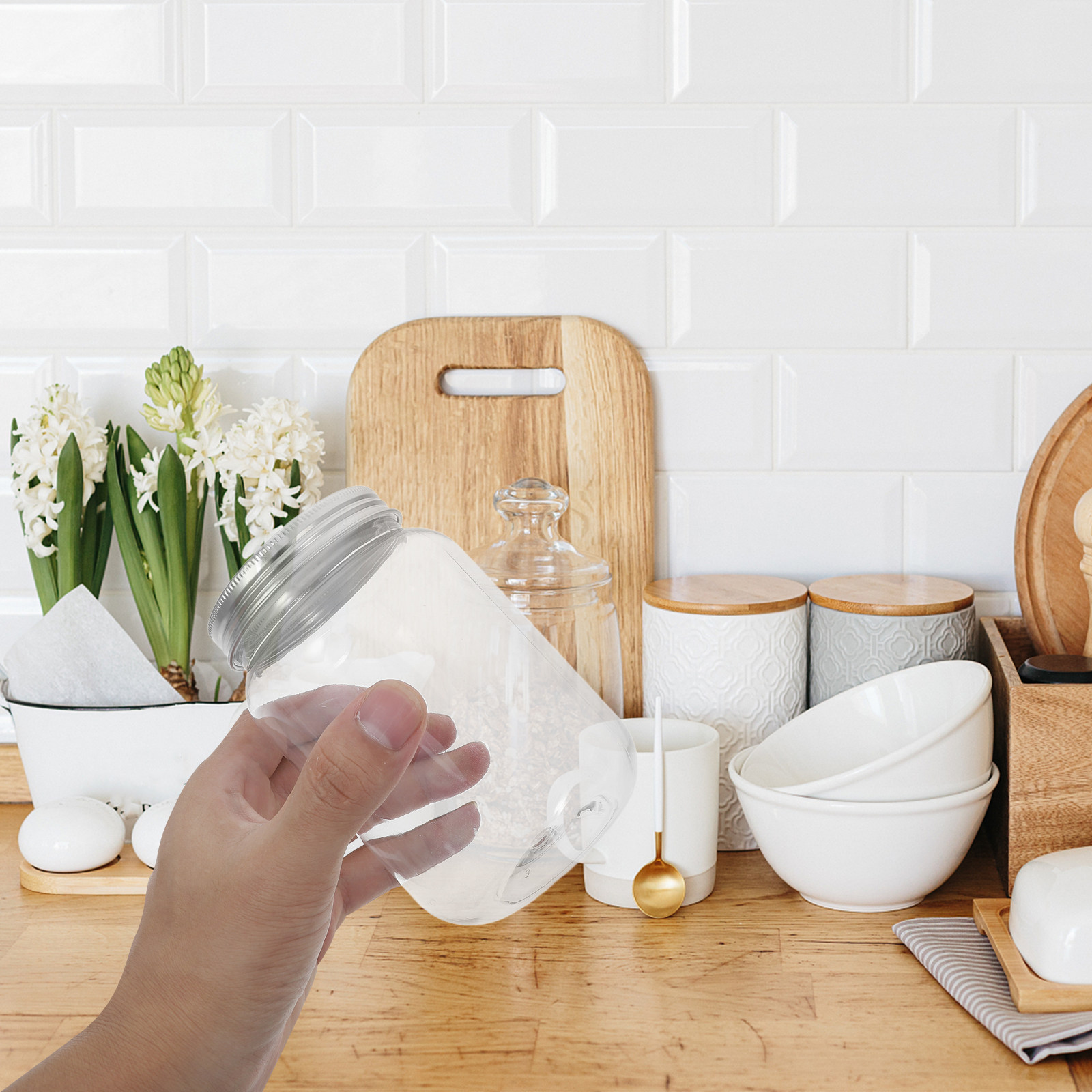 4 pots en plastique transparen - Food Storage With Lids avis et prix