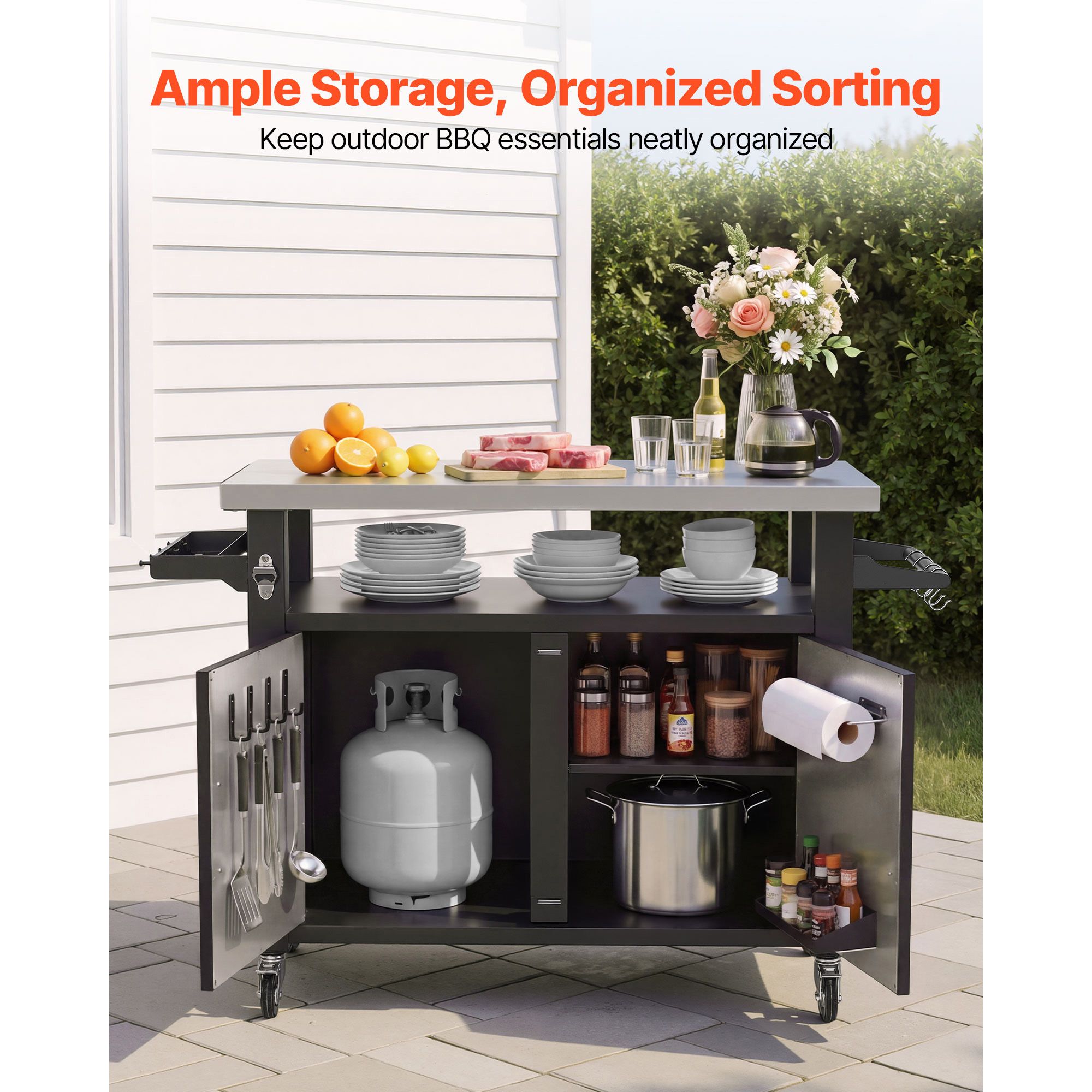 Chariot de barbecue extérieur  - Food Storage Kitchen Cabinet avis et prix