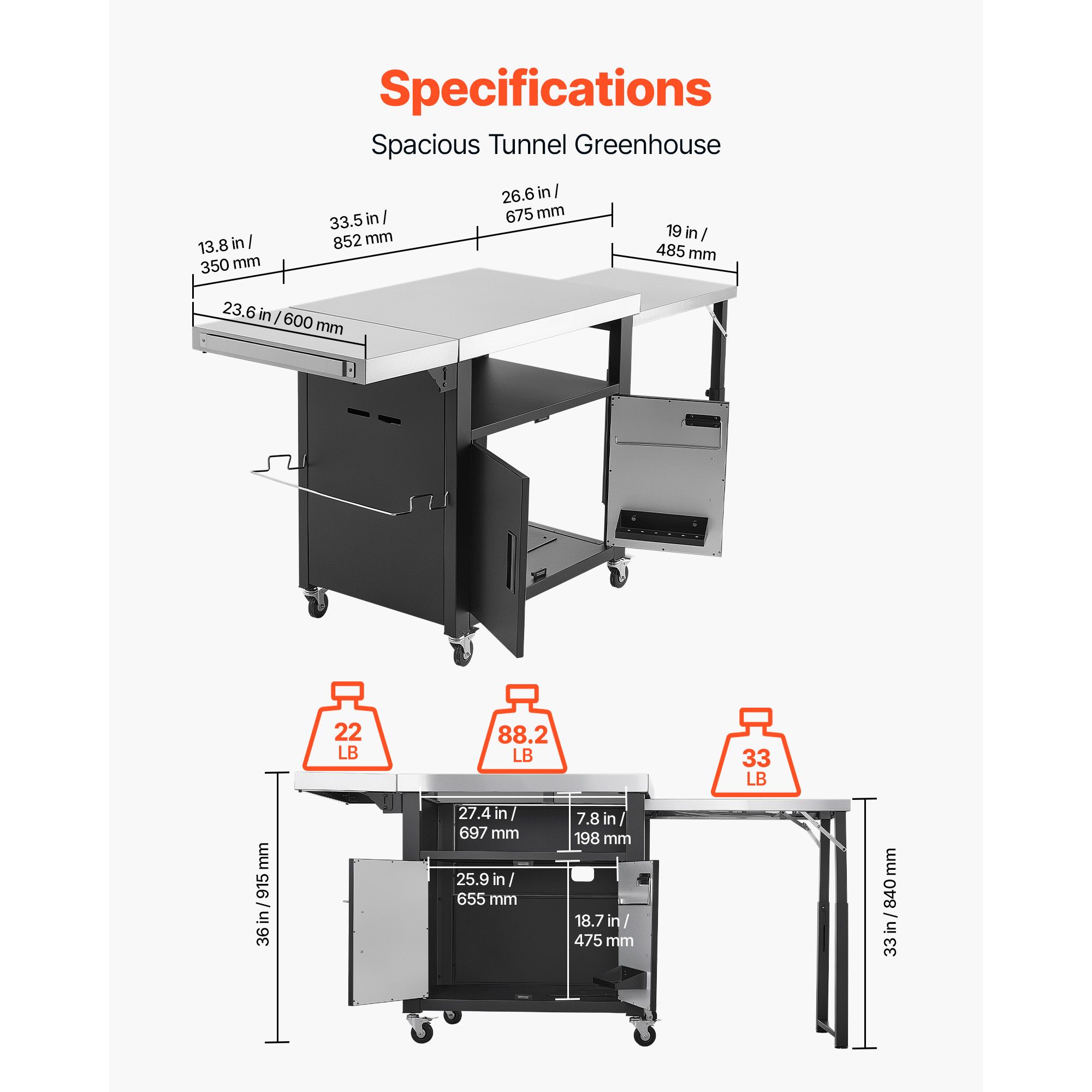 Chariot de barbecue extérieur  - Food Storage Kitchen Cabinet avis et prix