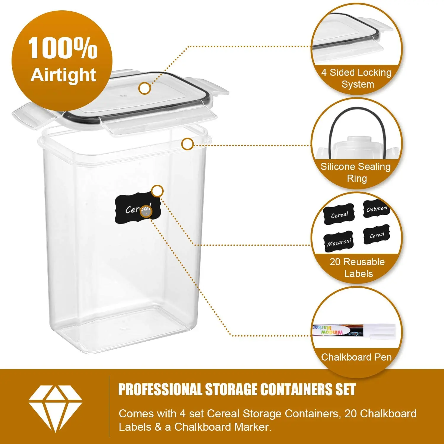 Ensemble de 7 contenants alime - Food Storage Acrylic Containers avis et prix