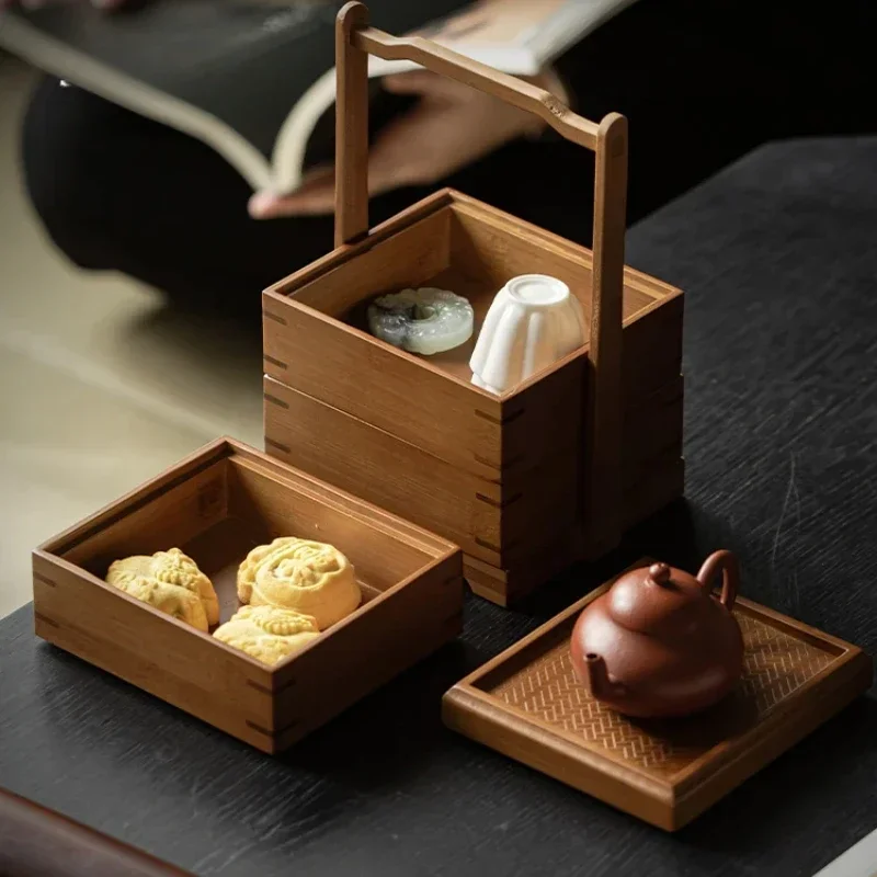 Panier de rangement en bambou, - Food Storage Acrylic Containers avis et prix