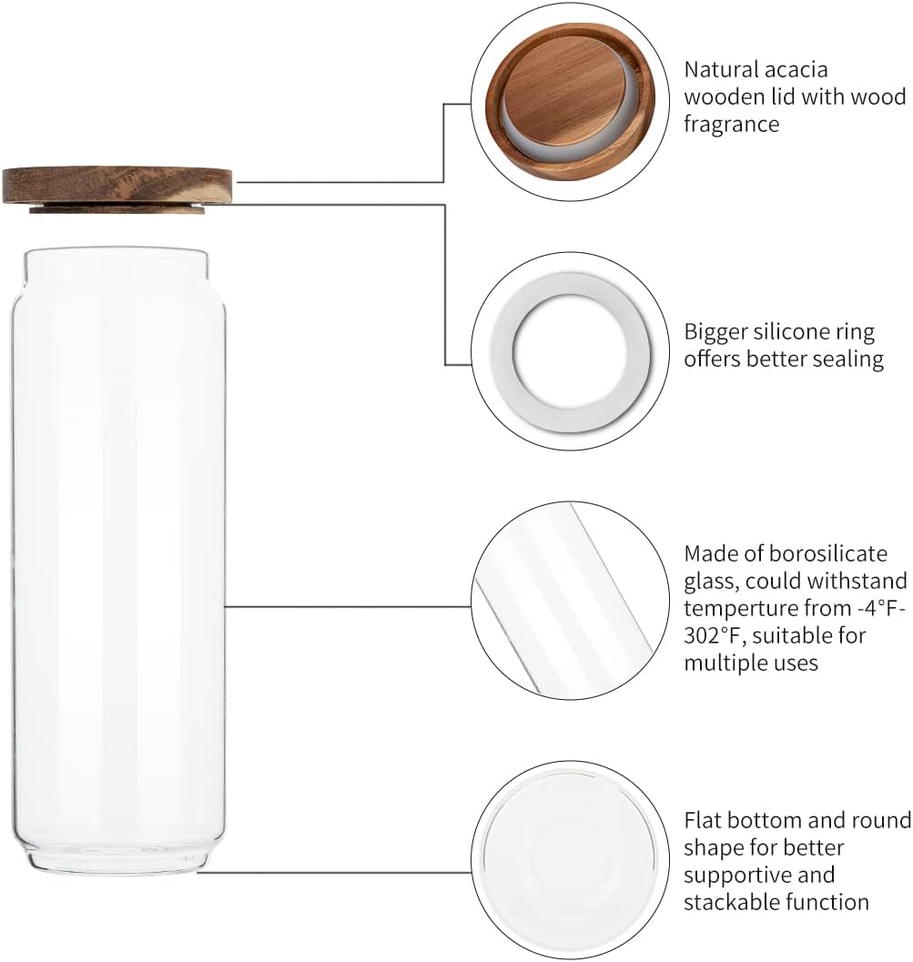 Lot de 4 bocaux en verre de 34 - Food Storage Glass Set avis et prix