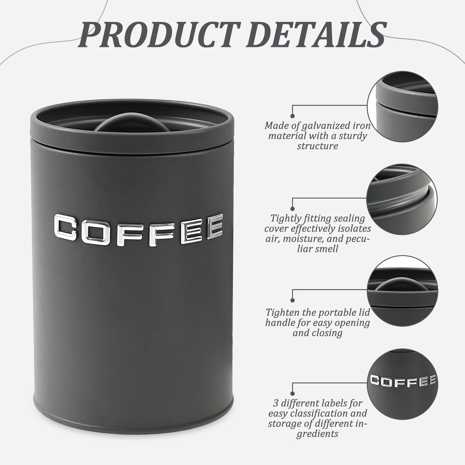 Pot rond en métal pour thé, ca - Food Storage Jars With Lids avis et prix