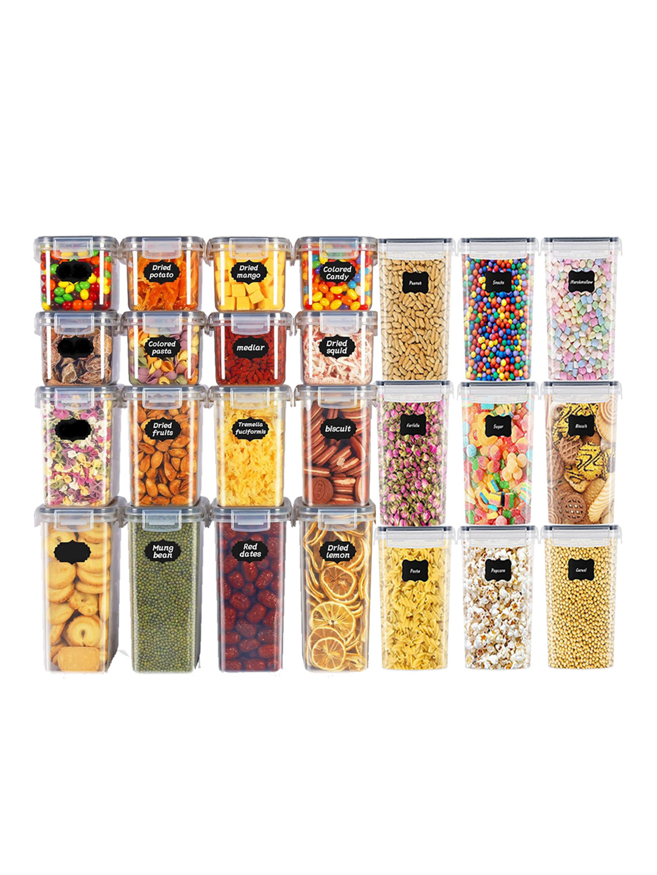 48 pièces, Contenants de stock - Food Storage Jars With Lids avis et prix